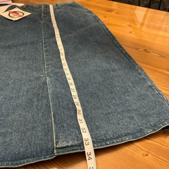 Coca-Cola Vintage 1986 Deadstock NWT Denim Jean Midi Skirt Button-Front 8 - Picture 15 of 15